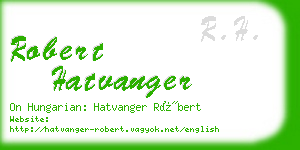 robert hatvanger business card